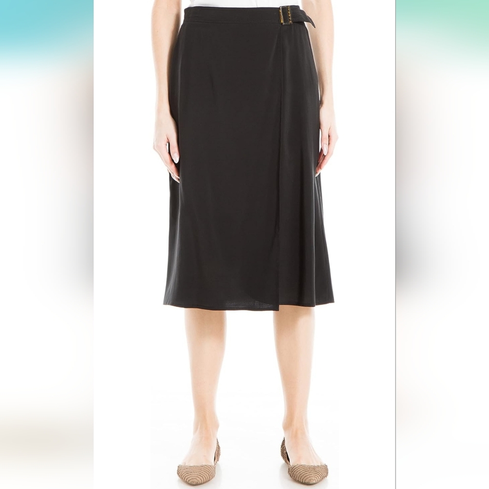 Max Studio Midi Faux Wrap Skirt